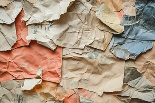 皱巴巴的多彩废纸纹理