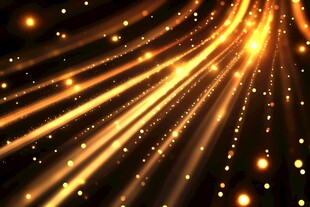 金色光线粒子动感背景