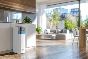 现代客厅中的空气净化器