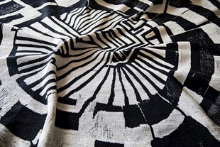 黑白几何图案织物纹理