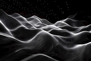 黑白动感线条宇宙波浪图