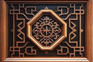中式木雕窗饰 传统精美图案