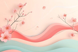 粉色烂漫樱花背景图