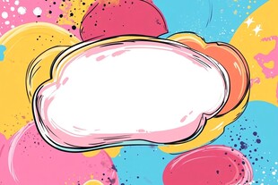 多彩手绘风空白对话框背景