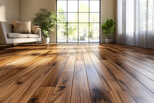 温馨明亮的木地板客厅空间