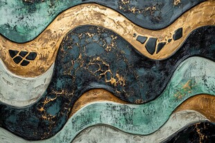 金属质感波浪纹理装饰图案