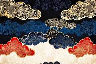 中式古典云纹图案背景