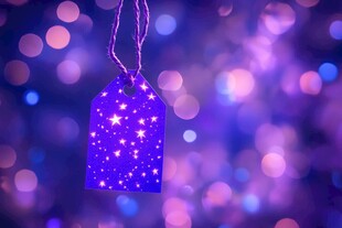 梦幻紫色星星吊牌背景