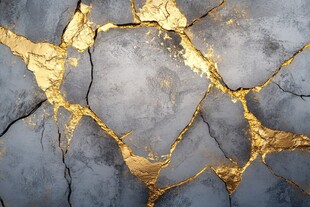 金纹裂痕岩石纹理背景