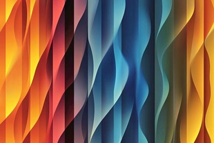 多彩波浪条纹背景图案