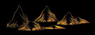 金色山峦夜景图