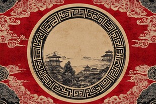 中式古典风景图案背景