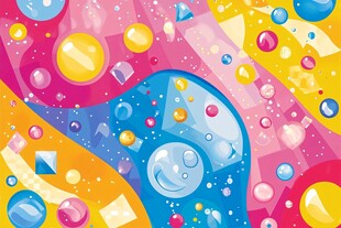 梦幻多彩气泡宝石背景图
