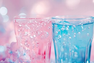 梦幻双色气泡饮品
