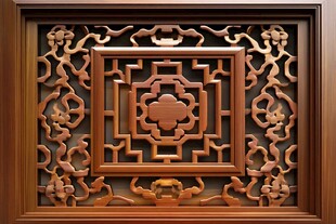 中式木雕窗饰 传统精美