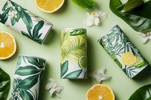 清新绿植风的水果包装罐