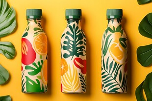 热带风印花便携饮料瓶