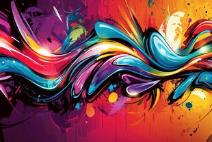 炫彩动感涂鸦艺术背景