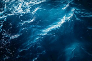 蓝色海洋波浪动感画面