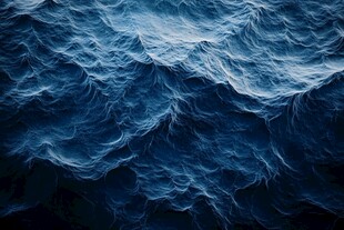 深海蓝色波纹壮丽景象
