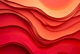 红色渐变波浪抽象背景图