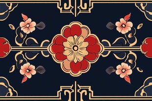 中式古典花卉图案纹饰
