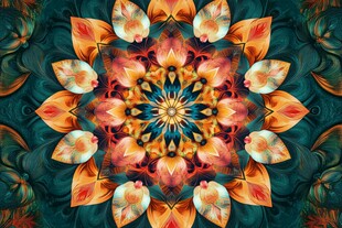 绚丽曼陀罗花纹艺术图案