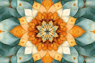 绚丽曼陀罗花卉图案