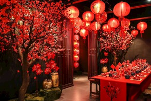 中式红装宴景 古韵氛围浓