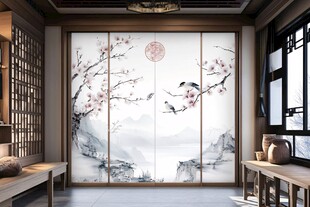 中式屏风 花鸟山水雅致空间