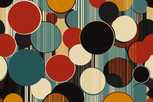 复古波普风多彩圆形图案