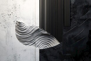 黑白几何抽象艺术图形