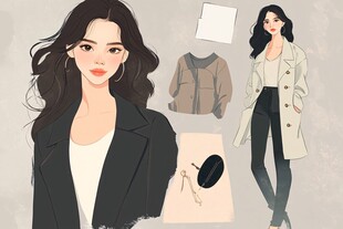 时尚女性穿搭与配饰展示