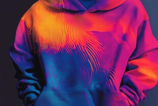 炫彩渐变连帽卫衣展示