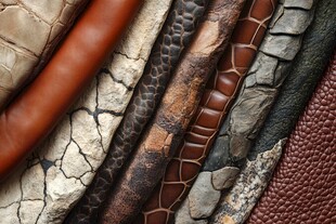 多样皮革纹理特写