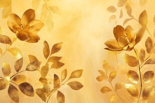 金色花卉背景图