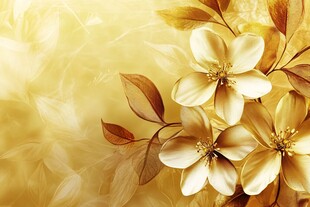 金色花卉梦幻背景图