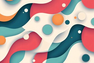 多彩波浪几何抽象图案