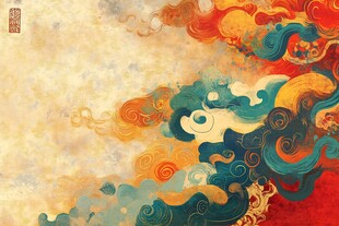 中式古典云纹国风背景图