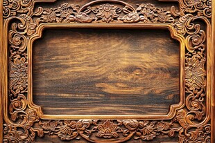 雕花木质框架纹理展示