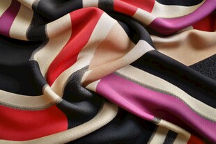 多彩条纹丝巾的优雅质感