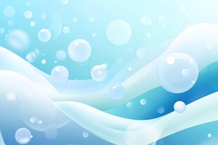 梦幻蓝白气泡波浪背景图