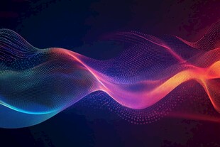 梦幻炫彩流动线条背景图