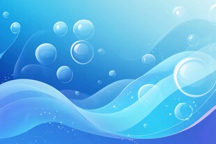 梦幻蓝色水波气泡背景图