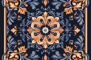 复古华丽花卉图案设计