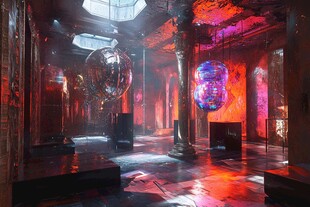 赛博朋克风室内炫酷空间