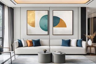 现代简约风客厅装饰画搭配