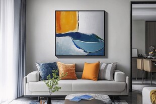 现代简约风客厅装饰画搭配