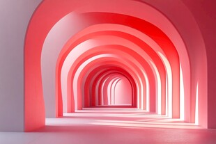 粉色拱形通道梦幻场景