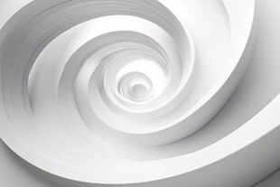 白色螺旋建筑结构特写